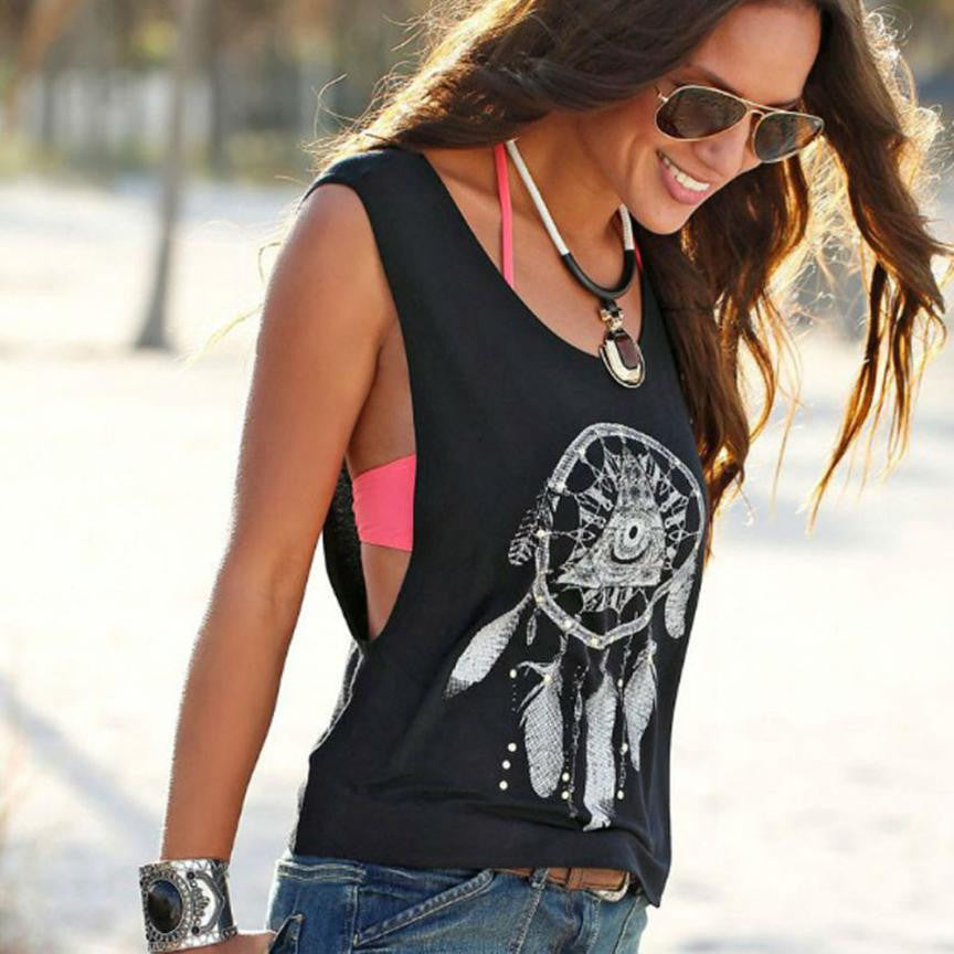 Dream catcher Printed Sleeveless Top