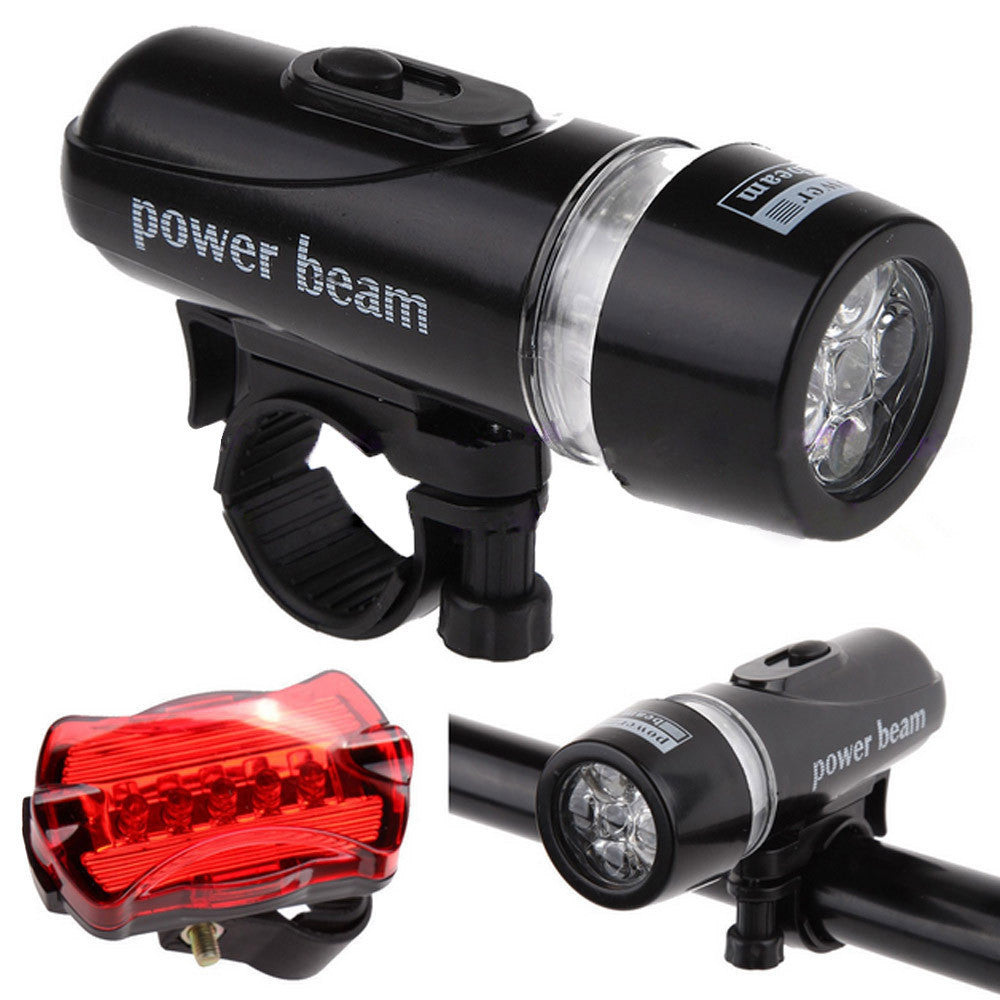 1PC Waterproof 5 LED  Bicycle Front Head Light + Rear Safety Flashlight Set